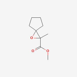 molecular formula C9H14O3 B8659335 Methyl 2-methyl-1-oxaspiro[2.4]heptane-2-carboxylate 