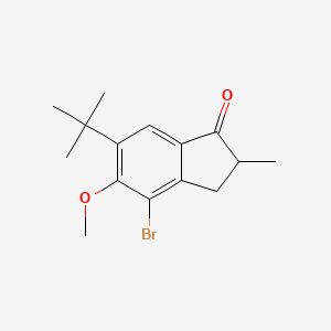 molecular formula C15H19BrO2 B8659508 4-Bromo-6-tert-butyl-5-methoxy-2-methyl-1-indanone 