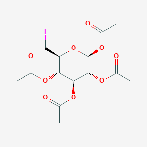 molecular formula C14H19IO9 B8659540 1,2,3,4-tetra-O-acetyl-6-deoxy-6-iodo-beta-D-glucopyranose 