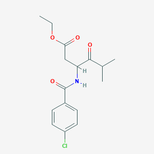 molecular formula C16H20ClNO4 B8659580 Ethyl 3-(4-chlorobenzamido)-5-methyl-4-oxohexanoate CAS No. 98354-28-0