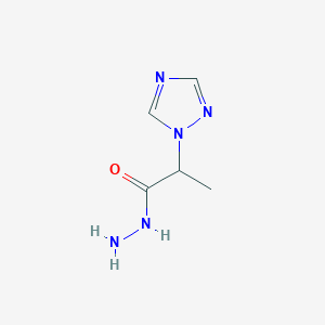 molecular formula C5H9N5O B8659594 2-(1H-1,2,4-Triazol-1-yl)propanehydrazide 
