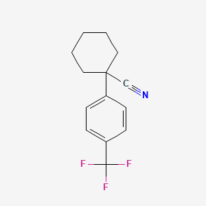 molecular formula C14H14F3N B8659605 1-(4-(Trifluoromethyl)phenyl)cyclohexanecarbonitrile 