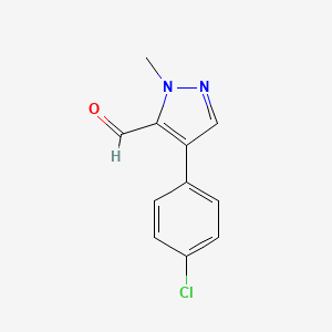 molecular formula C11H9ClN2O B8659627 4-(4-chlorophenyl)-1-methyl-1H-pyrazole-5-carbaldehyde 