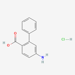 molecular formula C13H12ClNO2 B8659640 5-Amino-[1,1'-biphenyl]-2-carboxylicacidhydrochloride 