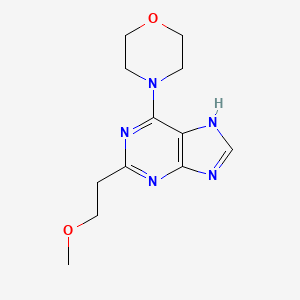 molecular formula C12H17N5O2 B8659646 2-(2-Methoxyethyl)-6-(morpholin-4-yl)-7H-purine CAS No. 682337-94-6