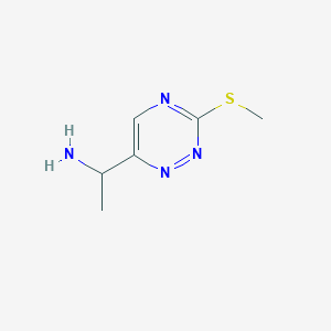 molecular formula C6H10N4S B8659831 1-(3-Methylsulfanyl-1,2,4-triazin-6-yl)ethanamine 