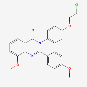 molecular formula C24H21ClN2O4 B8659907 4(3h)-Quinazolinone,3-[4-(2-chloroethoxy)phenyl]-8-methoxy-2-(4-methoxyphenyl)- 