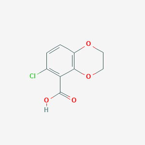 molecular formula C9H7ClO4 B8659923 6-Chloro-1,4-benzodioxane-5-carboxylic acid 