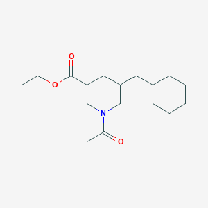 molecular formula C17H29NO3 B8659931 Ethyl 1-acetyl-5-(cyclohexylmethyl)piperidine-3-carboxylate 