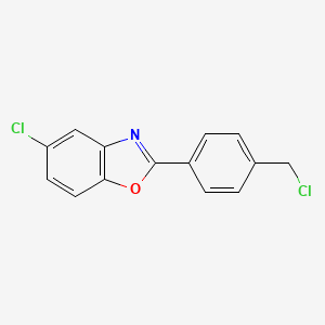 molecular formula C14H9Cl2NO B8659962 5-Chloro-2-[4-(chloromethyl)phenyl]-1,3-benzoxazole CAS No. 67563-35-3