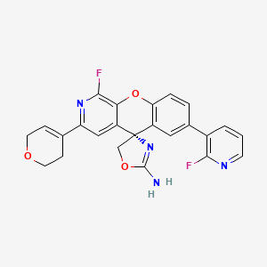 Spiro[5H-[1]benzopyrano[2,3-c]pyridine-5,4'(5'H)-oxazol]-2'-amine, 3-(3,6-dihydro-2H-pyran-4-yl)-1-fluoro-7-(2-fluoro-3-pyridinyl)-, (4'S)-