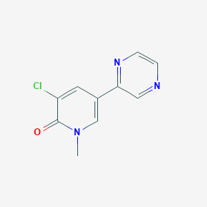 molecular formula C10H8ClN3O B8660015 3-Chloro-1-methyl-5-(pyrazin-2-yl)pyridin-2(1H)-one CAS No. 89996-15-6