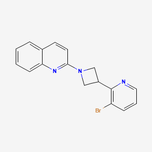 molecular formula C17H14BrN3 B8660023 2-(3-(3-Bromopyridin-2-yl)azetidin-1-yl)quinoline 