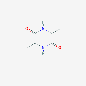 molecular formula C7H12N2O2 B8660099 3-Ethyl-6-methylpiperazine-2,5-dione 