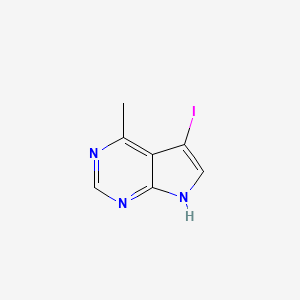 molecular formula C7H6IN3 B8660115 5-iodo-4-methyl-7H-pyrrolo[2,3-d]pyrimidine 