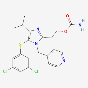 B8660143 1H-Imidazole-2-ethanol, 5-((3,5-dichlorophenyl)thio)-4-(1-methylethyl)-1-(4-pyridinylmethyl)-, carbamate (ester) CAS No. 178980-32-0