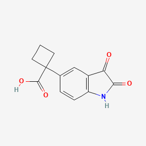 molecular formula C13H11NO4 B8660159 1-(2,3-Dioxoindolin-5-yl)cyclobutanecarboxylic acid 