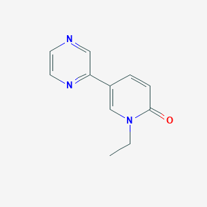 molecular formula C11H11N3O B8660176 1-Ethyl-5-(pyrazin-2-yl)pyridin-2(1H)-one CAS No. 89996-16-7