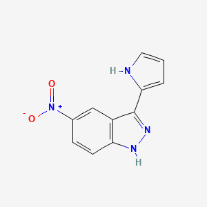 molecular formula C11H8N4O2 B8660241 5-Nitro-3-(1H-pyrrol-2-yl)-1H-indazole CAS No. 351458-51-0