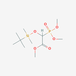 molecular formula C11H25O6PSi B8660258 Dimethoxyphosphinyl(tert-butyldimethylsiloxy)acetic acid methyl ester 
