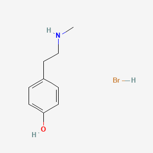 molecular formula C9H14BrNO B8660321 4-[2-{Methylamino}ethyl]phenol hydrobromide CAS No. 61186-07-0