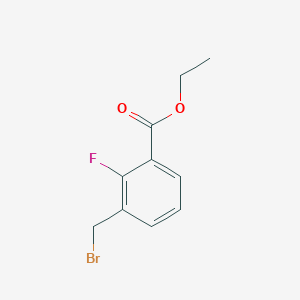 molecular formula C10H10BrFO2 B8660488 Ethyl 3-(bromomethyl)-2-fluorobenzoate 