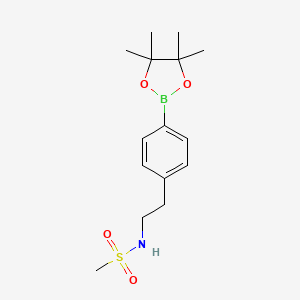 molecular formula C15H24BNO4S B8660490 N-[2-[4-(4,4,5,5-tetramethyl-1,3,2-dioxaborolan-2-yl)phenyl]ethyl]methanesulfonamide CAS No. 375345-99-6