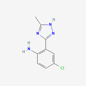 molecular formula C9H9ClN4 B8660496 5-(2-Amino-5-chlorophenyl)-3-methyl-s-triazole 