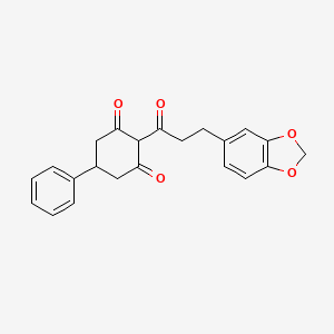1,3-Cyclohexanedione, 2-(3-(1,3-benzodioxol-5-yl)-1-oxopropyl)-5-phenyl-