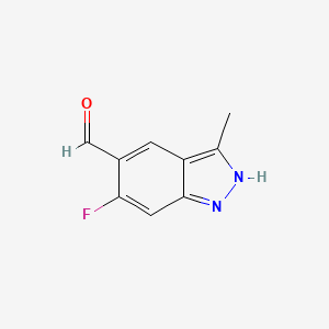 molecular formula C9H7FN2O B8660524 6-Fluoro-3-methyl-1H-indazole-5-carbaldehyde 