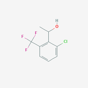 molecular formula C9H8ClF3O B8660538 Benzenemethanol, 2-chloro-alpha-methyl-6-(trifluoromethyl)- 