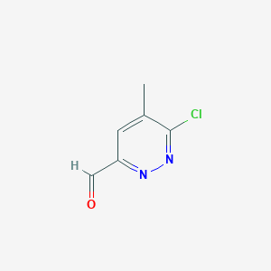 molecular formula C6H5ClN2O B8660607 6-Chloro-5-methyl-3-pyridazinecarbaldehyde 