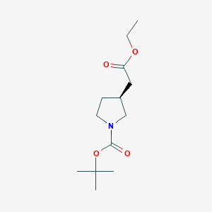 molecular formula C13H23NO4 B8660614 (S)-tert-butyl 3-(2-ethoxy-2-oxoethyl)pyrrolidine-1-carboxylate 