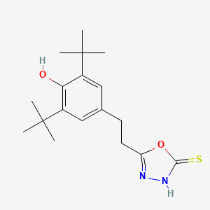 molecular formula C18H26N2O2S B8660633 5-[2-[3,5-bis(1,1-dimethylethyl)-4-hydroxyphenyl]ethyl]-1,3,4-oxadiazole-2(3H)-thione 