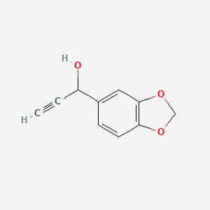 molecular formula C10H8O3 B8660742 3-(1,3-Benzodioxol-5-yl)-3-hydroxy-1-propyne 