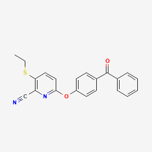 molecular formula C21H16N2O2S B8660767 2-Pyridinecarbonitrile, 6-(4-benzoylphenoxy)-3-(ethylthio)- CAS No. 102645-53-4