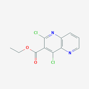 molecular formula C11H8Cl2N2O2 B8660797 Ethyl 2,4-dichloro-1,5-naphthyridine-3-carboxylate 