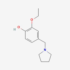 molecular formula C13H19NO2 B8660989 2-Ethoxy-4-(pyrrolidin-1-ylmethyl)phenol 