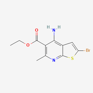 molecular formula C11H11BrN2O2S B8661122 Ethyl 4-amino-2-bromo-6-methylthieno[2,3-b]pyridine-5-carboxylate 