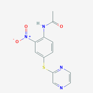 N-{2-Nitro-4-[(pyrazin-2-yl)sulfanyl]phenyl}acetamide