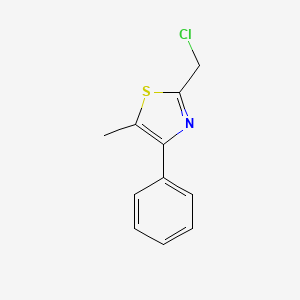 molecular formula C11H10ClNS B8661343 2-Chloromethyl-5-methyl-4-phenylthiazole CAS No. 162705-59-1