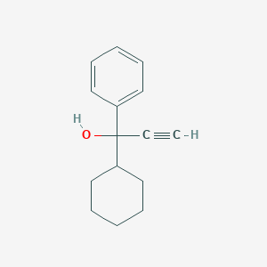 molecular formula C15H18O B8661438 1-Cyclohexyl-1-phenylprop-2-yn-1-ol CAS No. 834-41-3