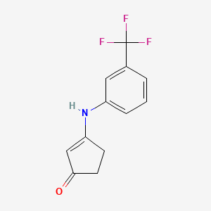 molecular formula C12H10F3NO B8661535 3-(3-(Trifluoromethyl)phenylamino)cyclopent-2-enone 