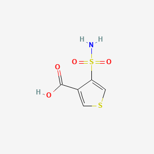 molecular formula C5H5NO4S2 B8661546 4-Sulfamoylthiophene-3-carboxylic acid CAS No. 59337-86-9