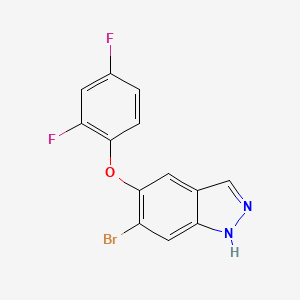 molecular formula C13H7BrF2N2O B8661637 6-Bromo-5-(2,4-difluorophenoxy)-1H-indazole CAS No. 765914-74-7