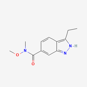 molecular formula C12H15N3O2 B8661671 3-ethyl-N-methoxy-N-methyl-2H-indazole-6-carboxamide CAS No. 885132-74-1