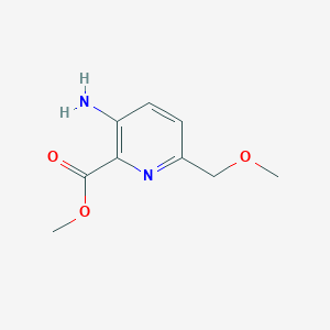 molecular formula C9H12N2O3 B8661724 Methyl 3-amino-6-(methoxymethyl)pyridine-2-carboxylate 