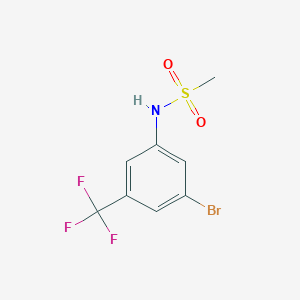 molecular formula C8H7BrF3NO2S B8661749 Methanesulfonamide, N-[3-bromo-5-(trifluoromethyl)phenyl]- 