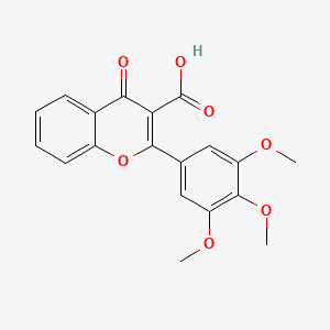 molecular formula C19H16O7 B8661775 4-Oxo-2-(3,4,5-trimethoxyphenyl)-4H-1-benzopyran-3-carboxylic acid CAS No. 119563-94-9