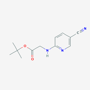 molecular formula C12H15N3O2 B8661814 tert-butyl N-(5-cyanopyridin-2-yl)glycinate 